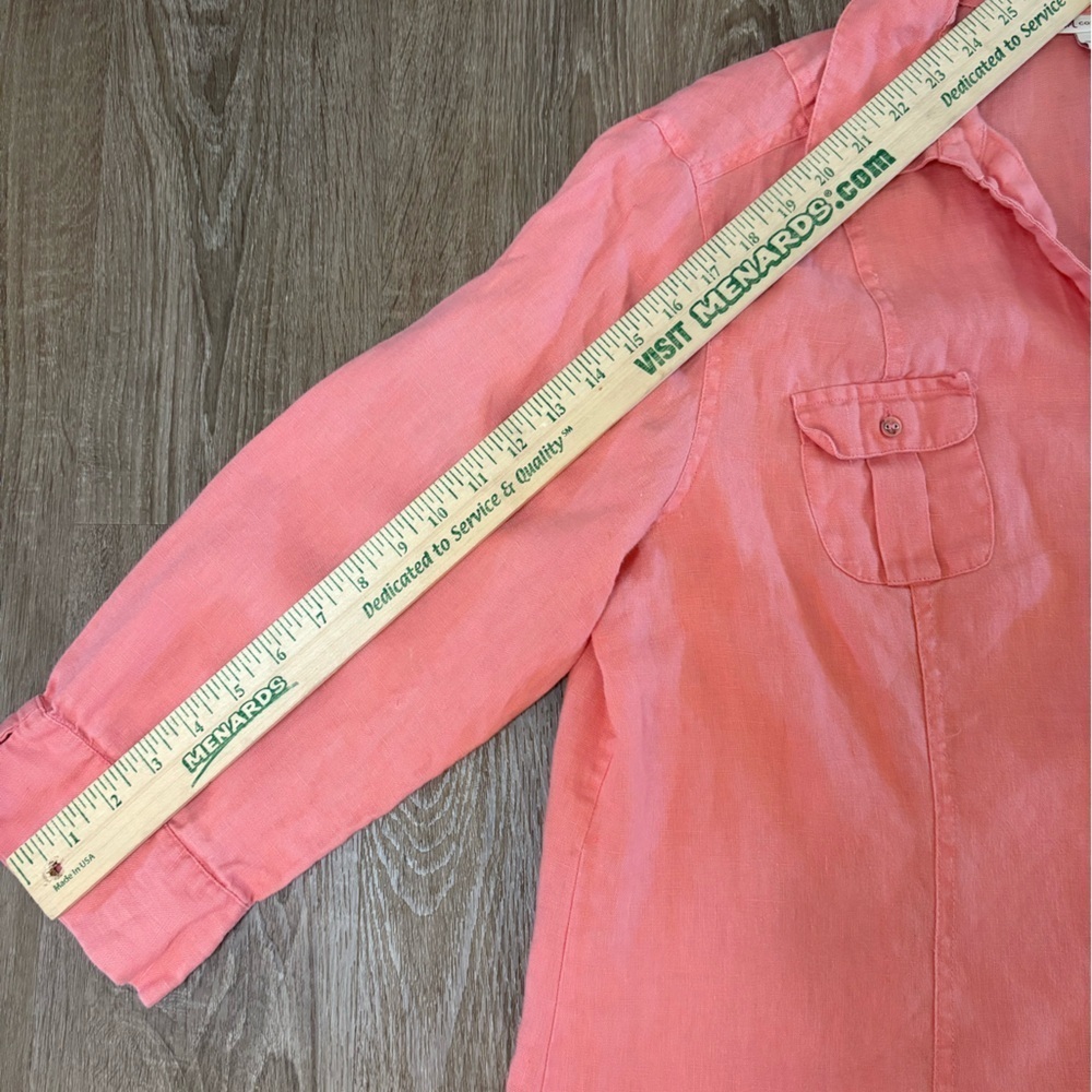 100% Linen Top Tunic Shirt JM Collective Sunset Pink Size 16​ - Picture 7 of 8